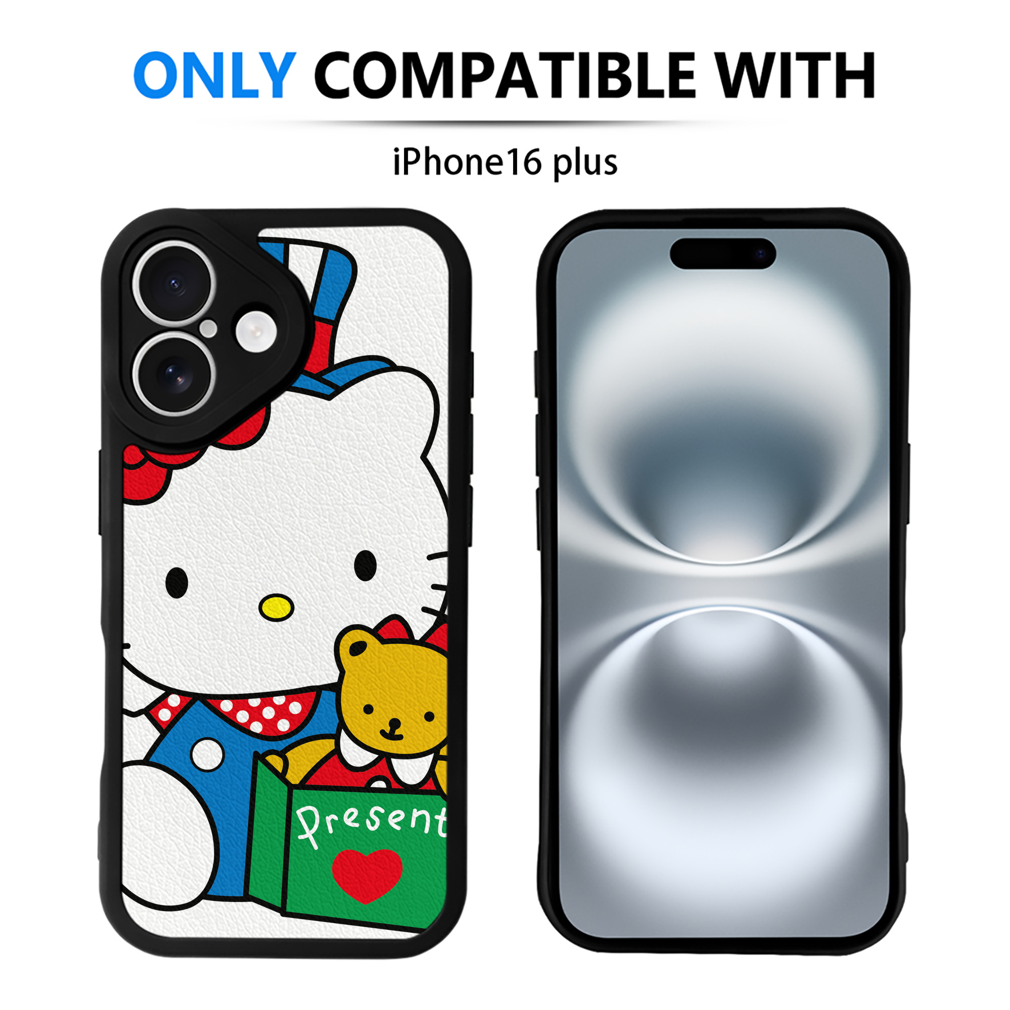 （画像用） Hello Kitty ハローキティ 【iPhone 16シリーズ対応】シリコンスマホケース（レザー調） 材質：シリコン